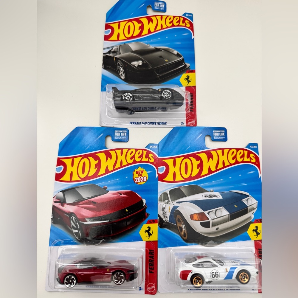 Ferrari Toy Car Assortment - Blue, Black, Red (3-Pack)